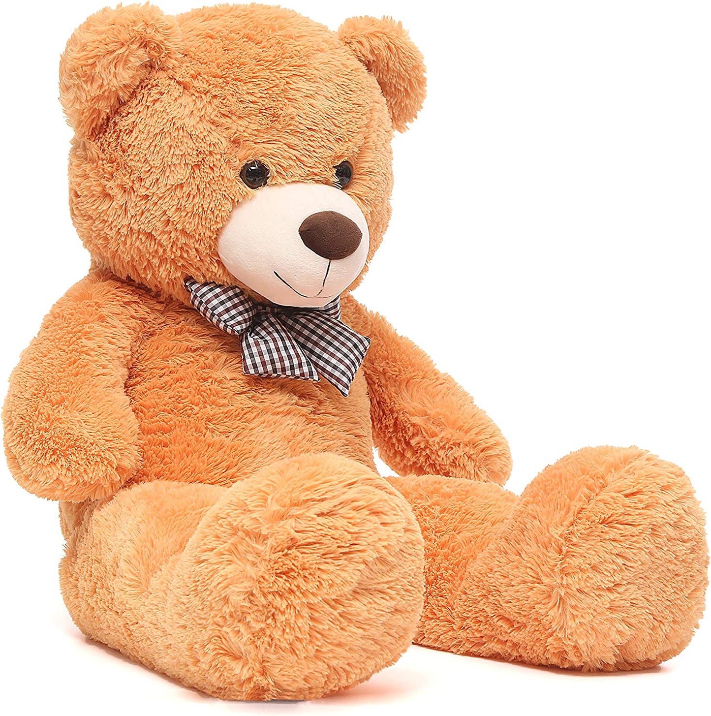 Teddy Bear Stuffed Animal - Plush Giant Teddy Bears with Bows - Big Orange Bear 5 Feet - Massive 4 Feet Teddy Bear Plush Dolls - We Can Bearly Wait - Teddy Bear Themed Baby Shower - Gender Reveal Party Decorations - Valentine's Day Teddy Bear & Gift for Girlfriend/Boyfriend - MorisMos Stuffed Animals