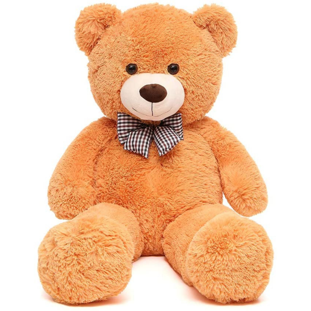 Teddy Bear Stuffed Animal - Plush Giant Teddy Bears with Bows - Big Orange Bear 5 Feet - Massive 4 Feet Teddy Bear Plush Dolls - We Can Bearly Wait - Teddy Bear Themed Baby Shower - Gender Reveal Party Decorations - Valentine's Day Teddy Bear & Gift for Girlfriend/Boyfriend - MorisMos Stuffed Animals