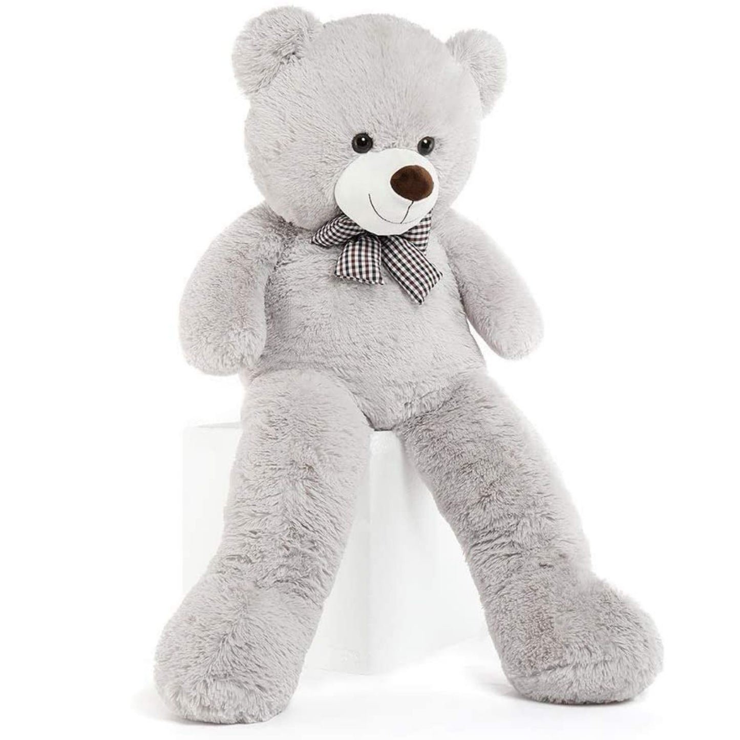 Grey Teddy Bear Plush Toys - Happy Smiling Face Pluffy Teddy Bear - Giant Teddy Bear Stuffed Animals - Teddy Bear Theme Baby Shower - Cute Teddy Bear Plush Dolls - Valentine's Day Teddy Bears&Gifts - Anniversary Gift for Wife/Husband - Vday Gift for Girlfriend/Boyfriend