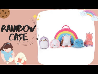 Rainbow Case with Stuffed Animal Set for Kids, 12 Inches - MorisMos Stuffed Animals