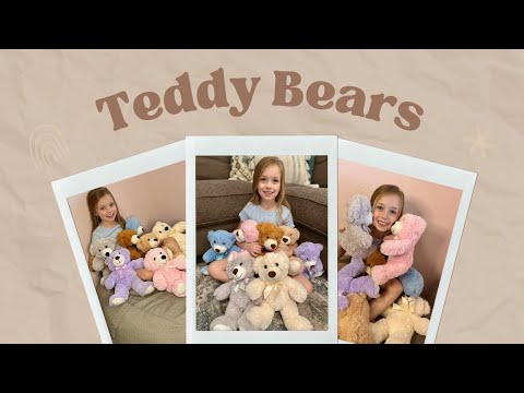 7-Piece Teddy Bear Stuffed Toys, Seven Colors, 13.8 Inches