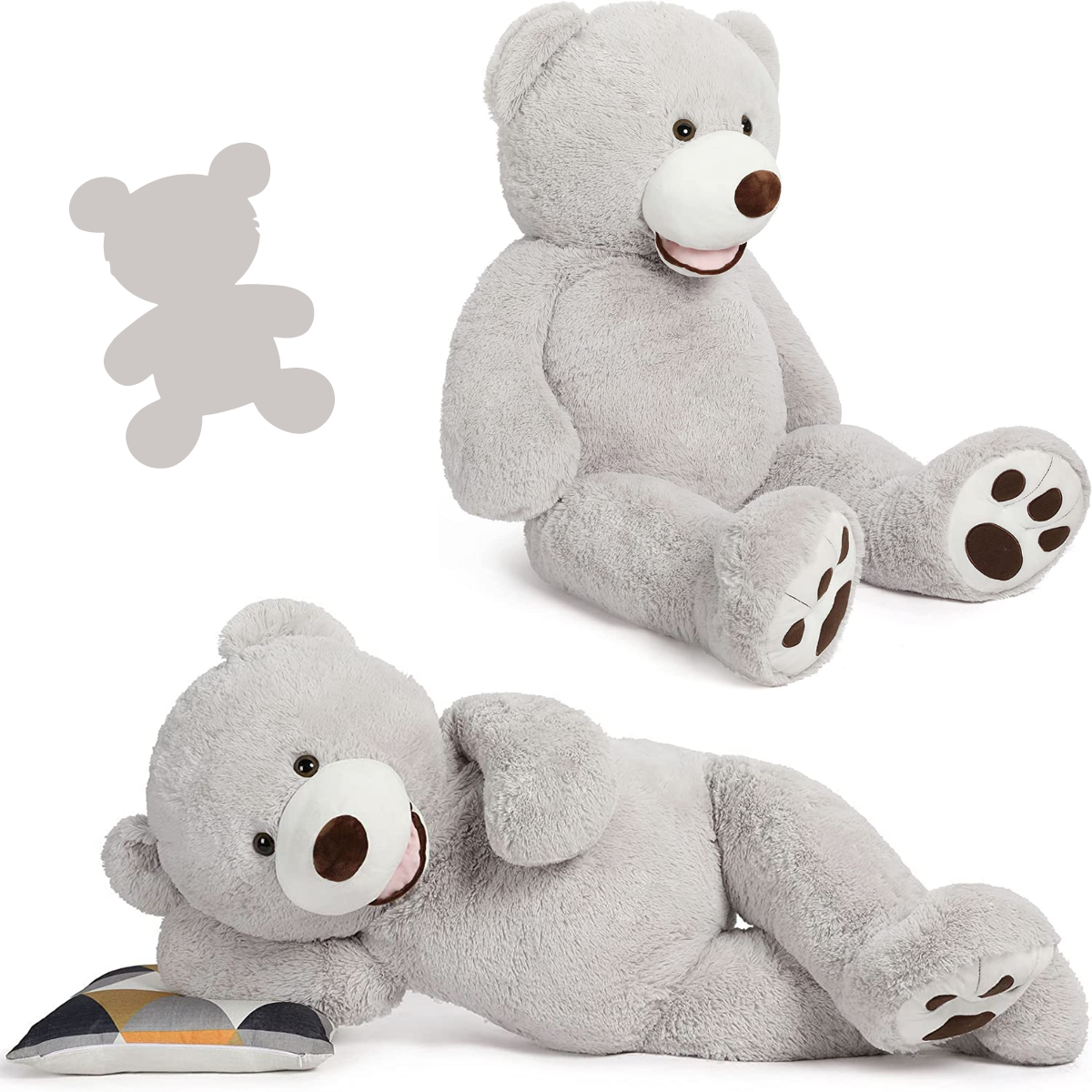 Smile Teddy Bear Plush Toy, Multicolor, 39/51/59/71 Inches