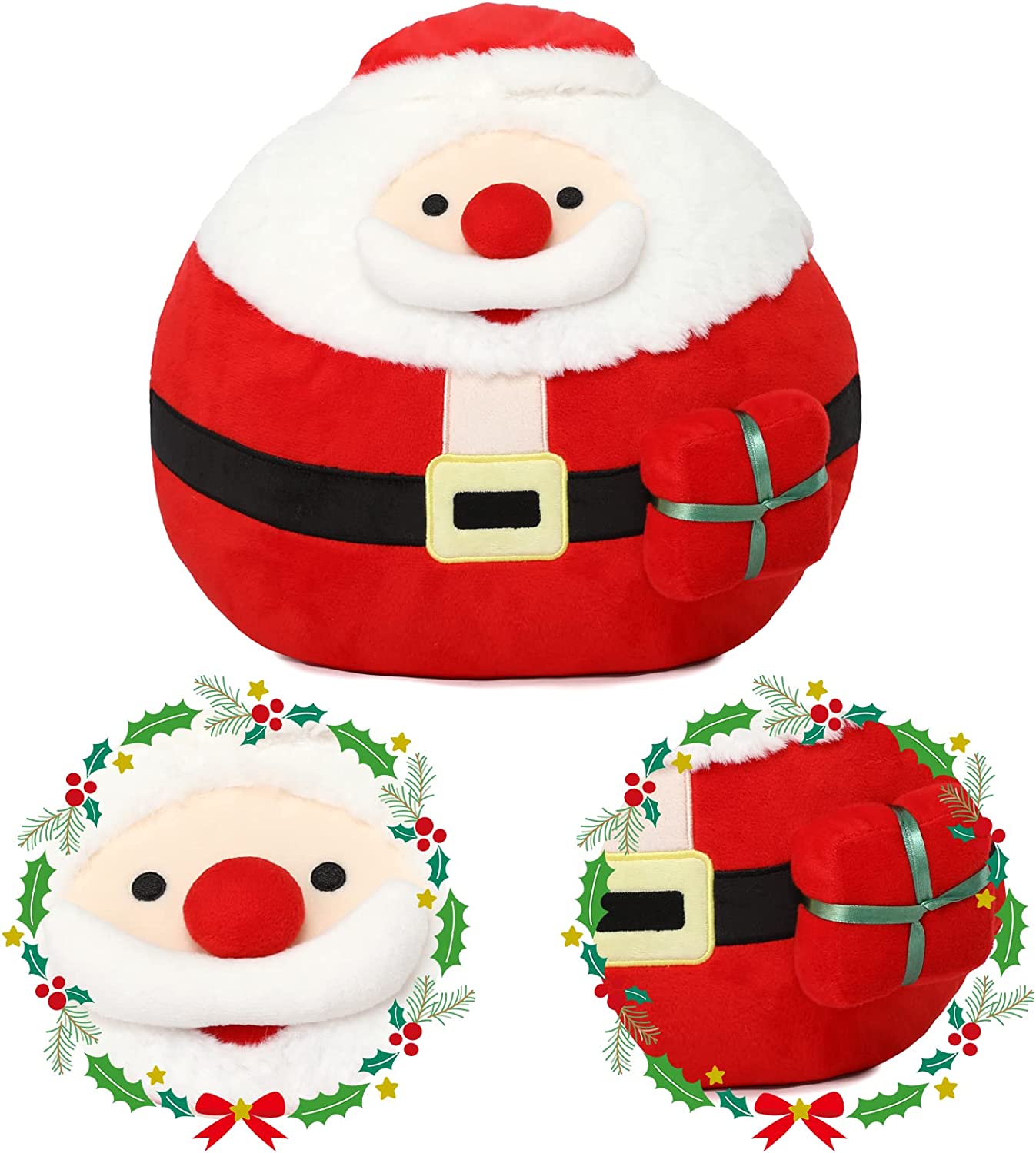 Christmas Santa Claus Throw Pillow, 10 Inches - Christmas Gift&Decoration - MorisMos Stuffed Animals